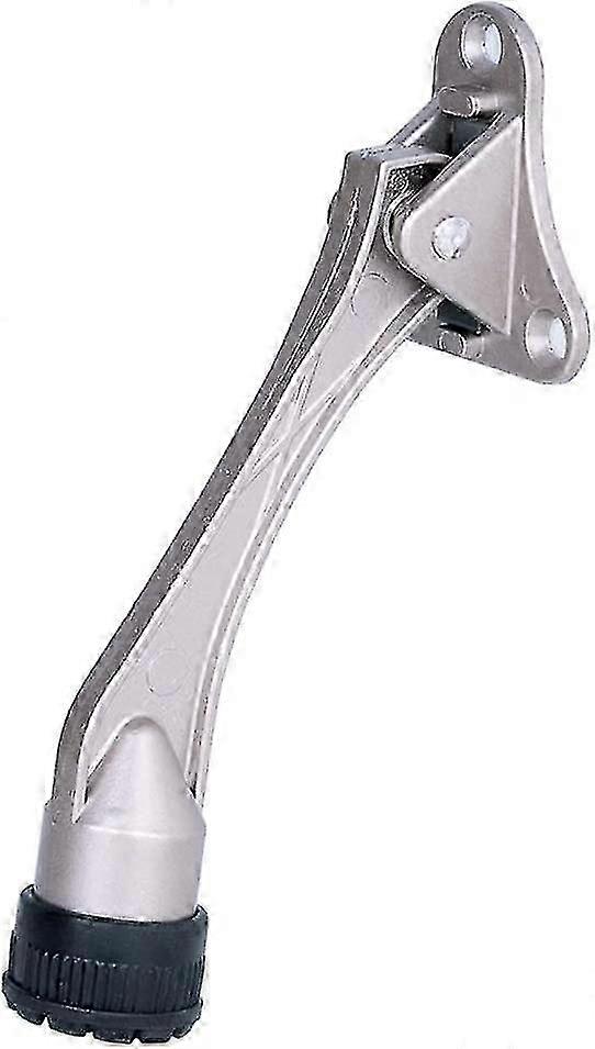 Door Stop for Heavy Doors with Spring Lever and Rubber Tip