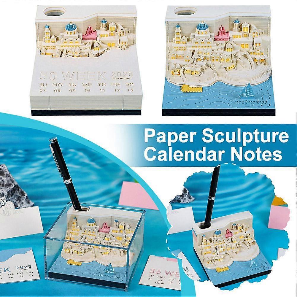 3D Memo Pad,Princess Castle Notepad, Paper Art with Light Desktop Decoration