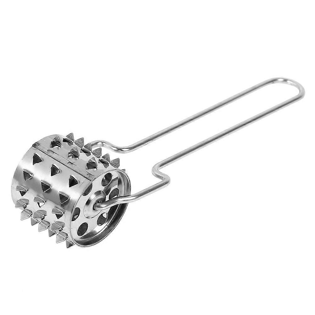 Practical Stainless Steel Meat Tenderizer Roller Pizza Roller Needle Cook Tool #Linear Handle