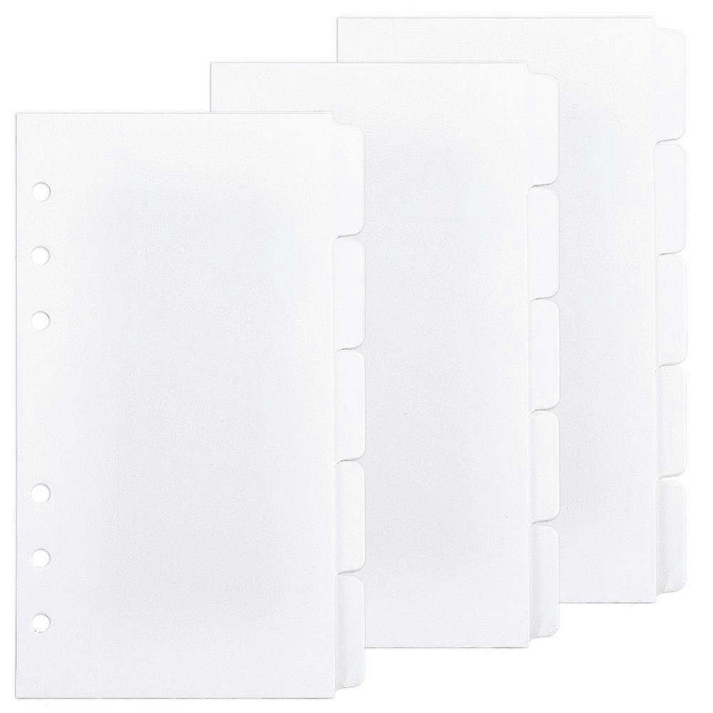 Paper Binder Dividers 6-Hole Index Page Tab for Planner & Notebook & Loose Leaf Binders Rectangle Floral White 172x103x0.3mm Hole: 5.5mm 5 sheets/bag