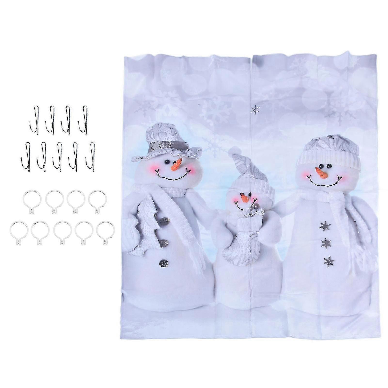 Waterproof 3D Printed Christmas Window Curtain - 170x200cm