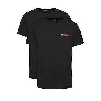 Emporio Armani 2er-Pack Loungewear T-Shirt mit Rundhalsausschnitt - Schwarz / Schwarz