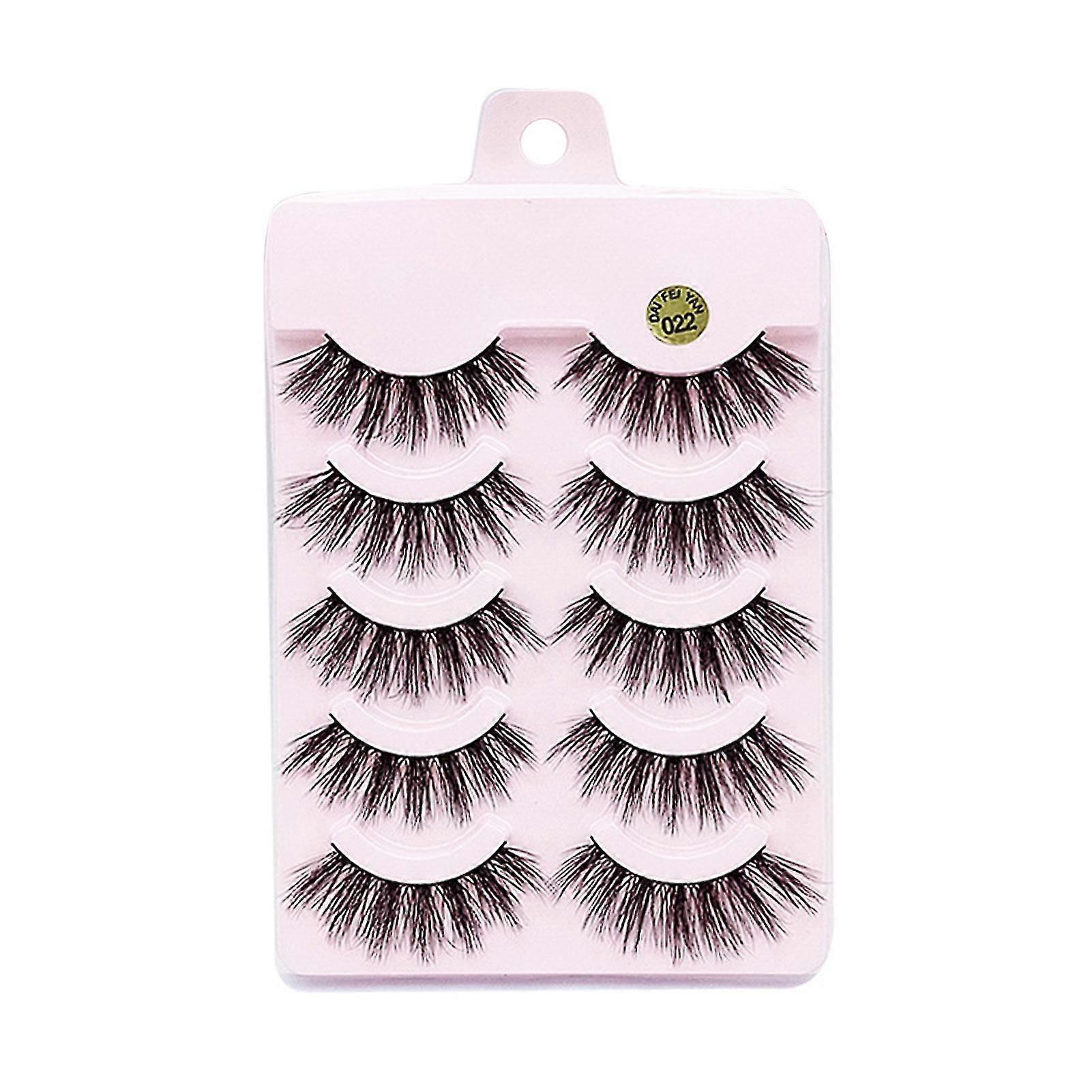 5 Pairs Thick False Eyelashes Diy Lashes Fluffy Effect Lightweight