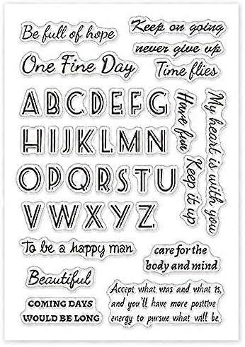 Letter Clear Stamps Transparent TPR Stamp Acrylic Stamping Block for Card Making Decoration and DIY Scrapbooking
