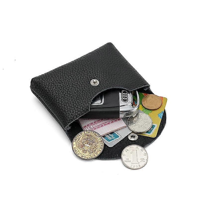 INF Genuine leather coin purse, slim wallet with button closure