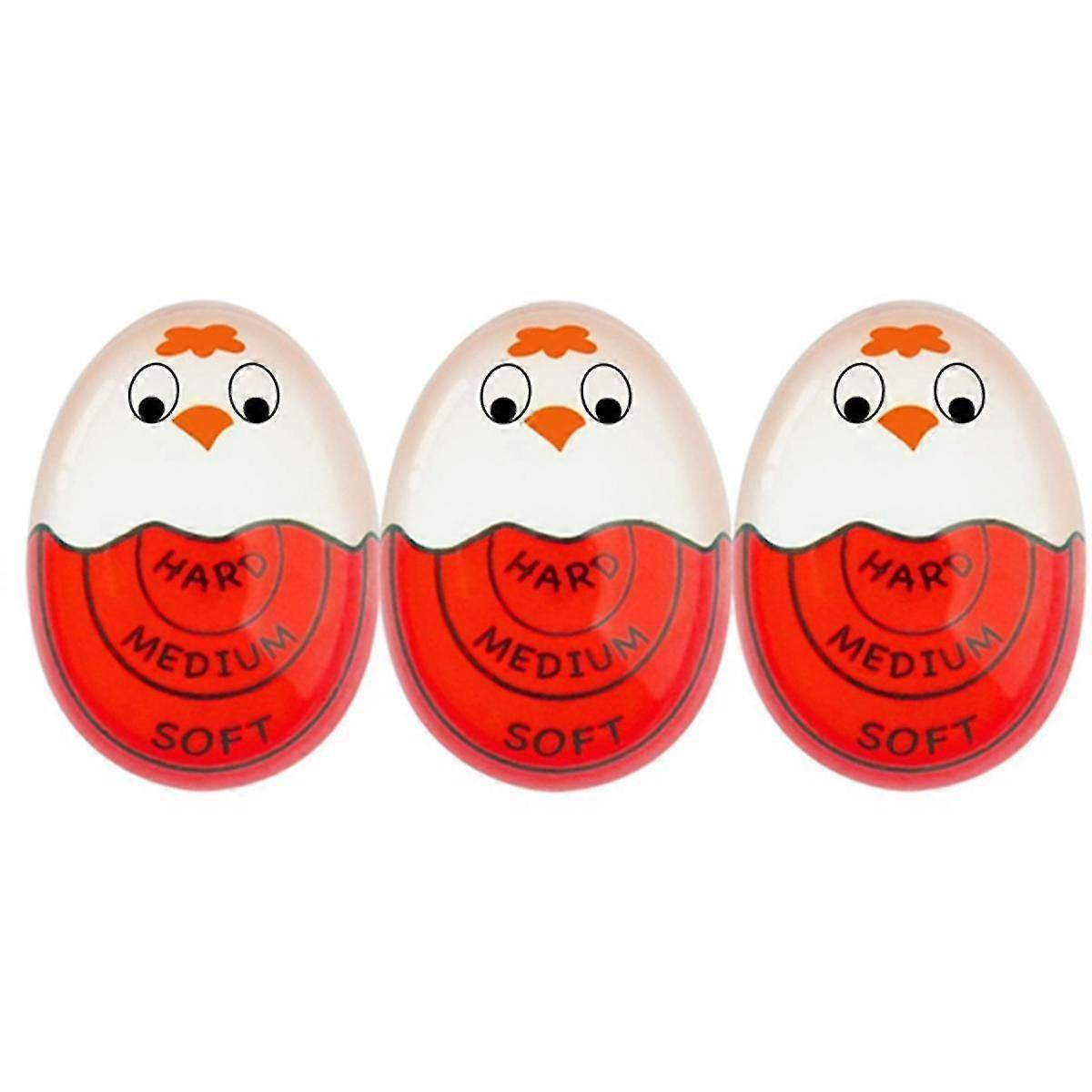 Egg Timer for Boiling Eggs Soft Hard Boiled Egg Timer Pro That Changes Color When Done & Safe (Red-3 Packs)