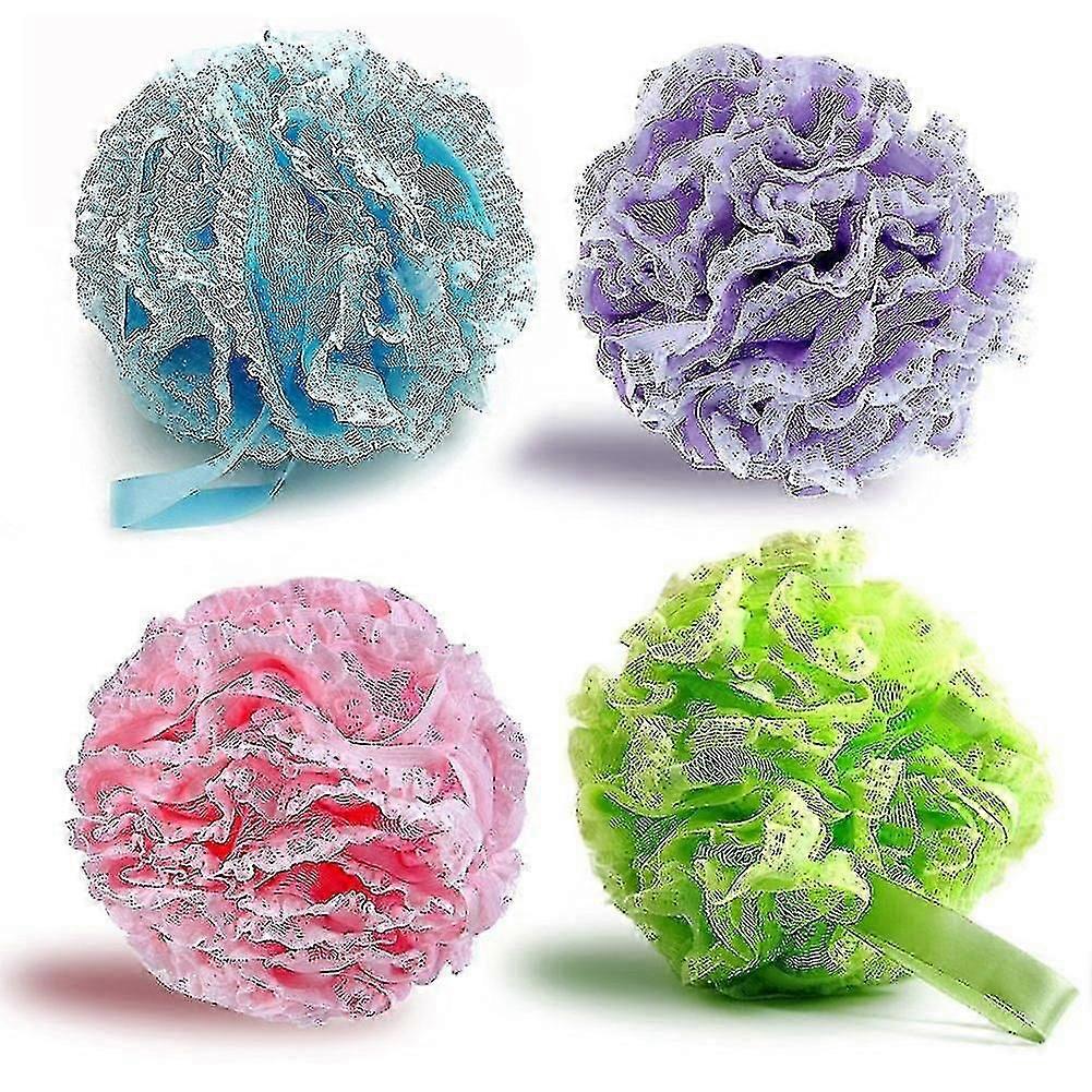 Soft Body Bath Sponge Shower Sponge Soap Sponge Puff 4-pack