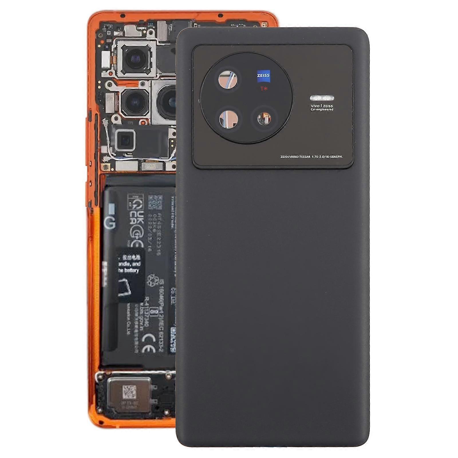 للغطاء الخلفي للبطارية المتوافق مع vivo X80 (أسود)