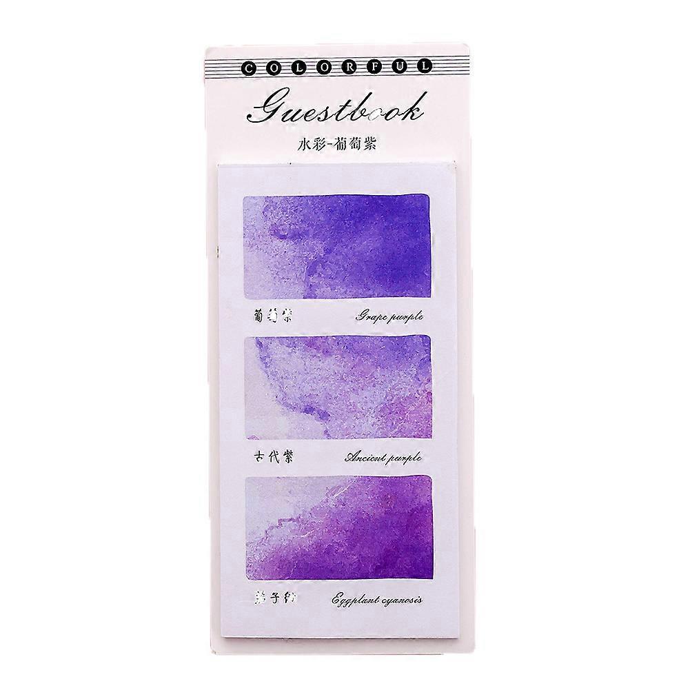 30 Sheets Multiple Color Notepad Simple Watercolor Sticky Note(Grape Purple)