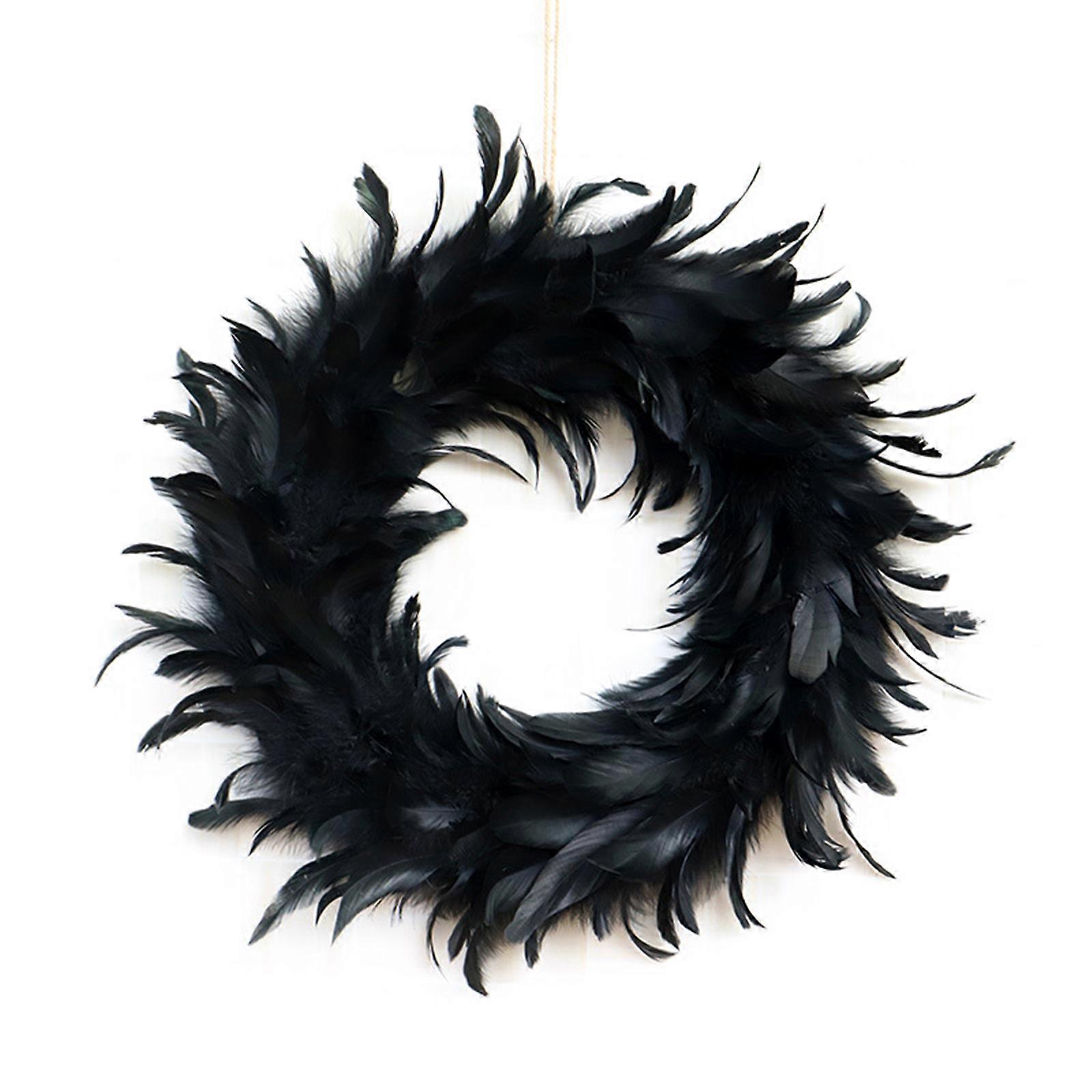 Halloween Feather Wreath, spooky decoration
