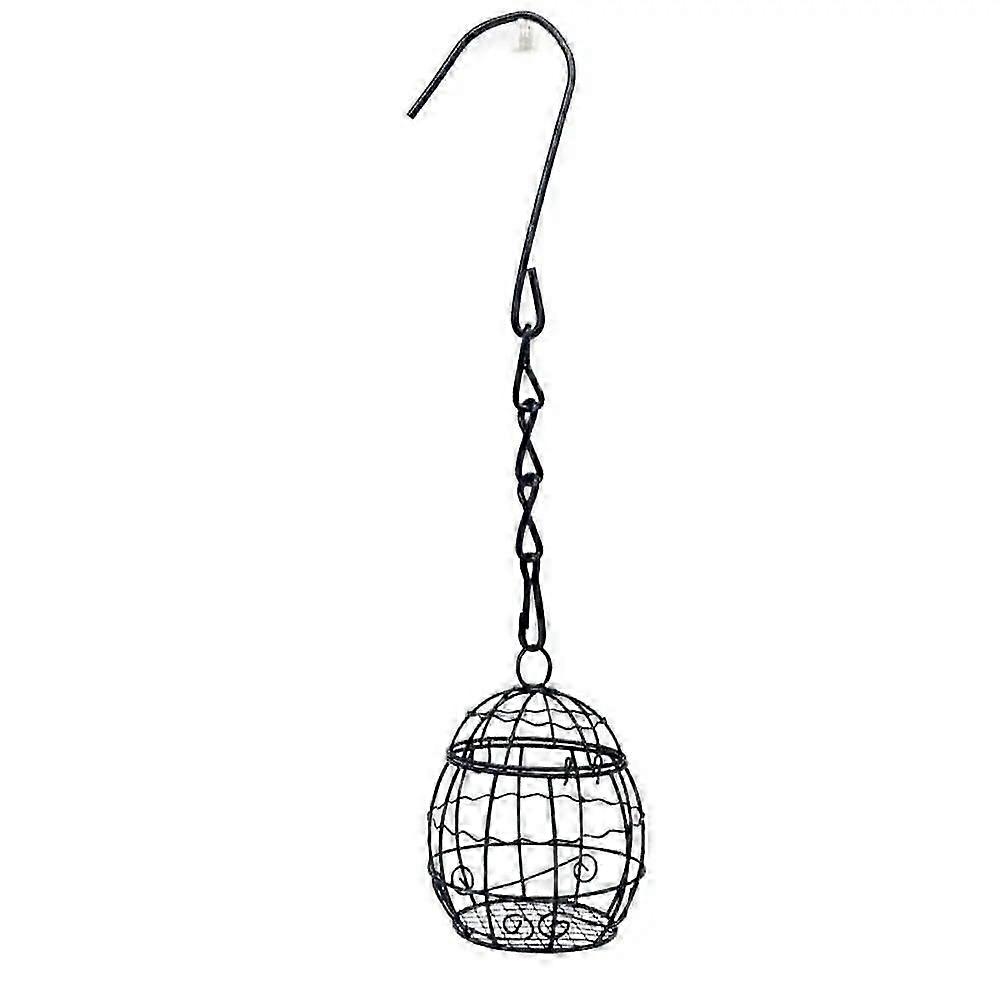 1pc Large Capacity Bird Basket Wire Mesh Cage Bird Feeder With Chain Strong Bearing Durable Bite Resistant Iron Feeder Rack