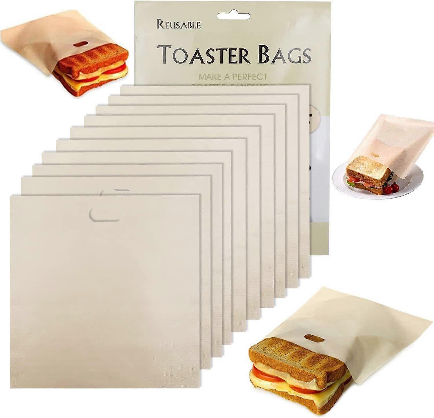 Set of 20 Reusable Toast Bags, Non-Stick, 1618cm for Sandwiches, Chicken Nuggets
