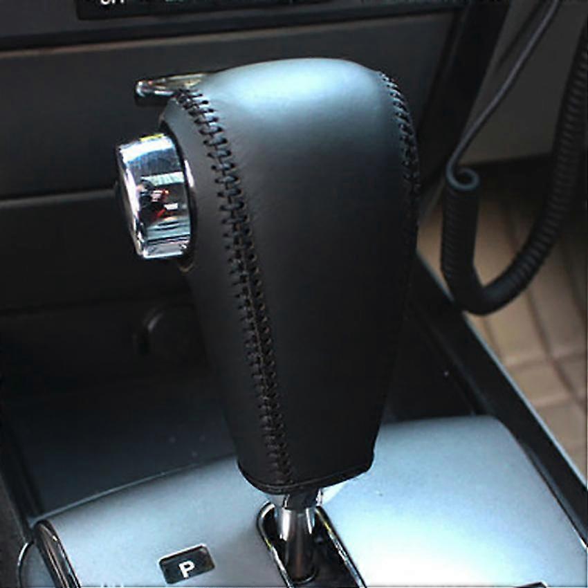 Black Genuine Leather Hand-stitched Car Gear Shift Knob Covers for Kia Sorento 2004-2008 Automatic Gear Shift Knob Case