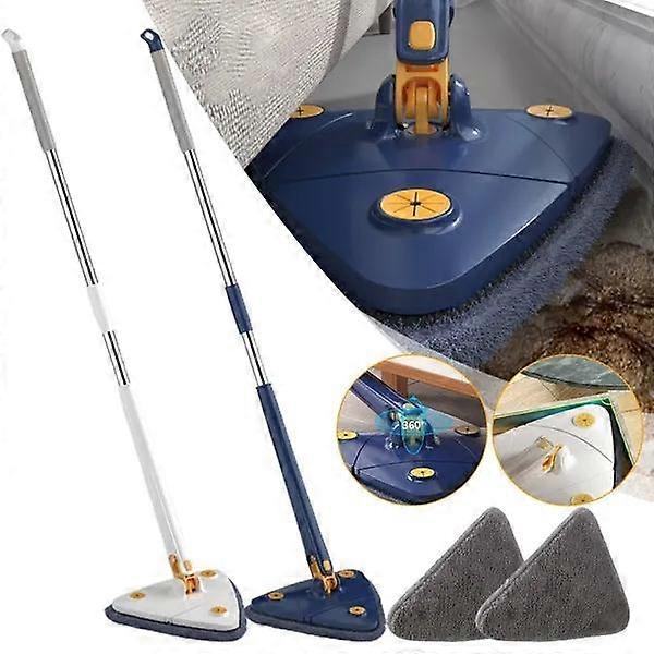 360° Rotatable Adjustable Cleaning Mop Wet & Dry Dual Use Triangle Free Hand Wash Mop for Cleaning Floor Wall
