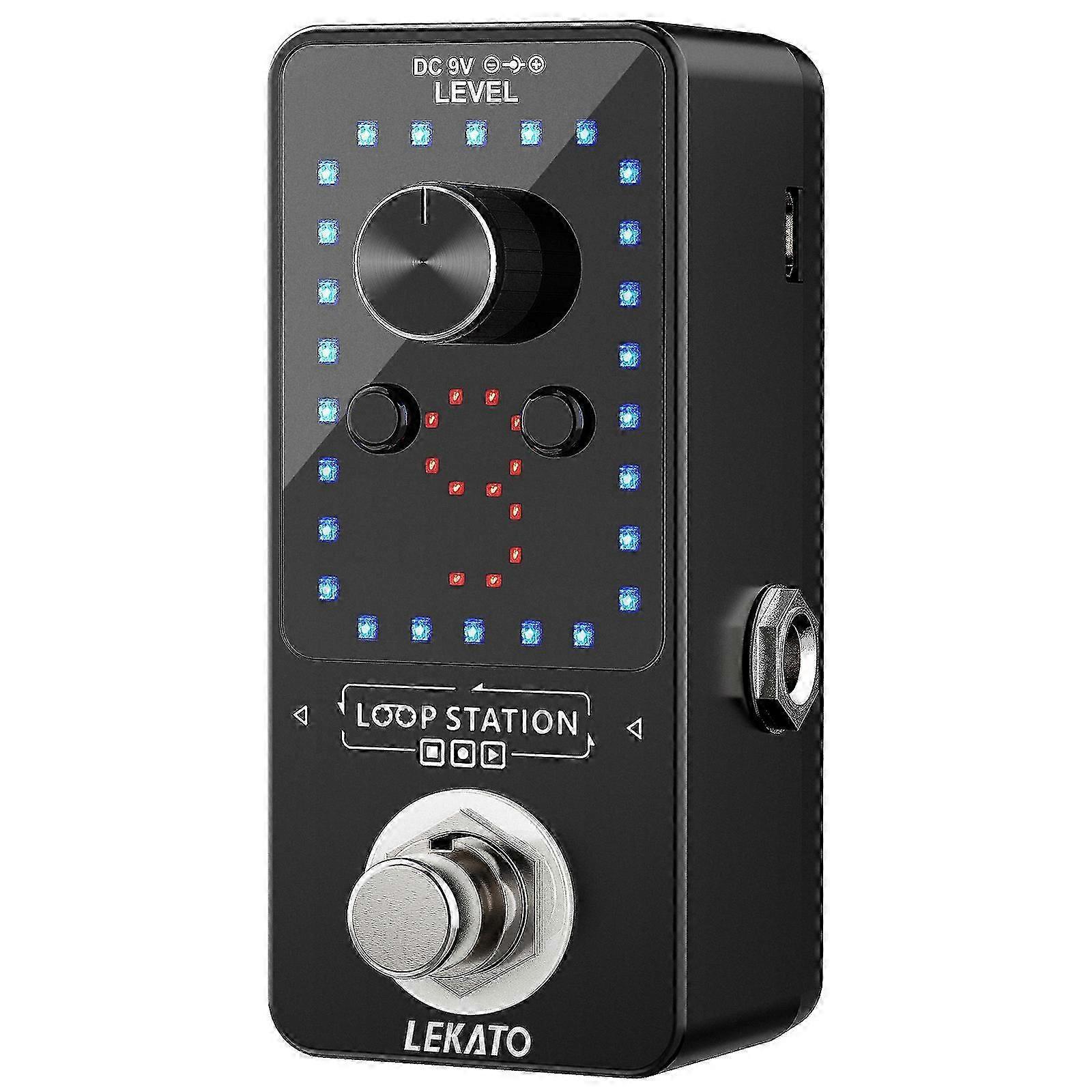 LEKATO Looper Pedale Gitar Catatan Loop 40 Menit Loop Efek Gitar Listrik Pedale True Bypass 9 Slot Perulangan Gelombang F/S Bagian Gitar