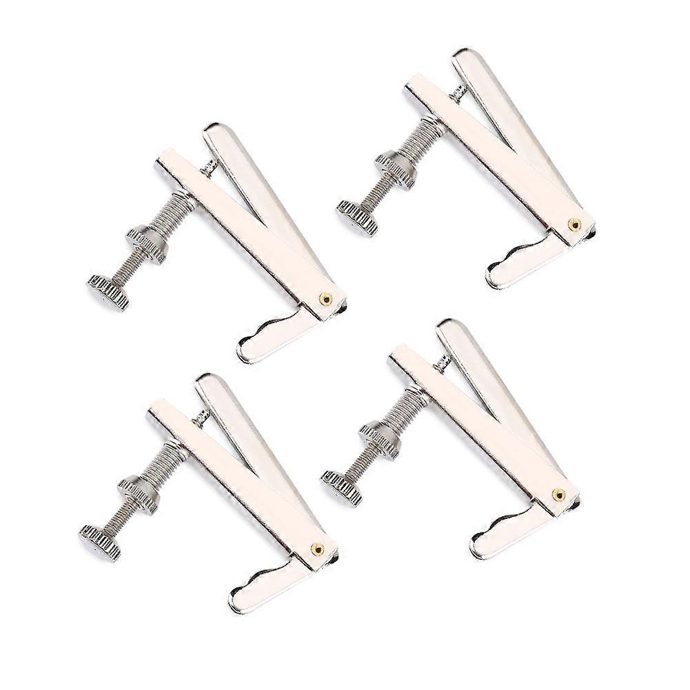 4Pcs Durable Metal Fine Tuners String Adjusters Replacement Parts for 3/4 4/4 Cello(Silver)