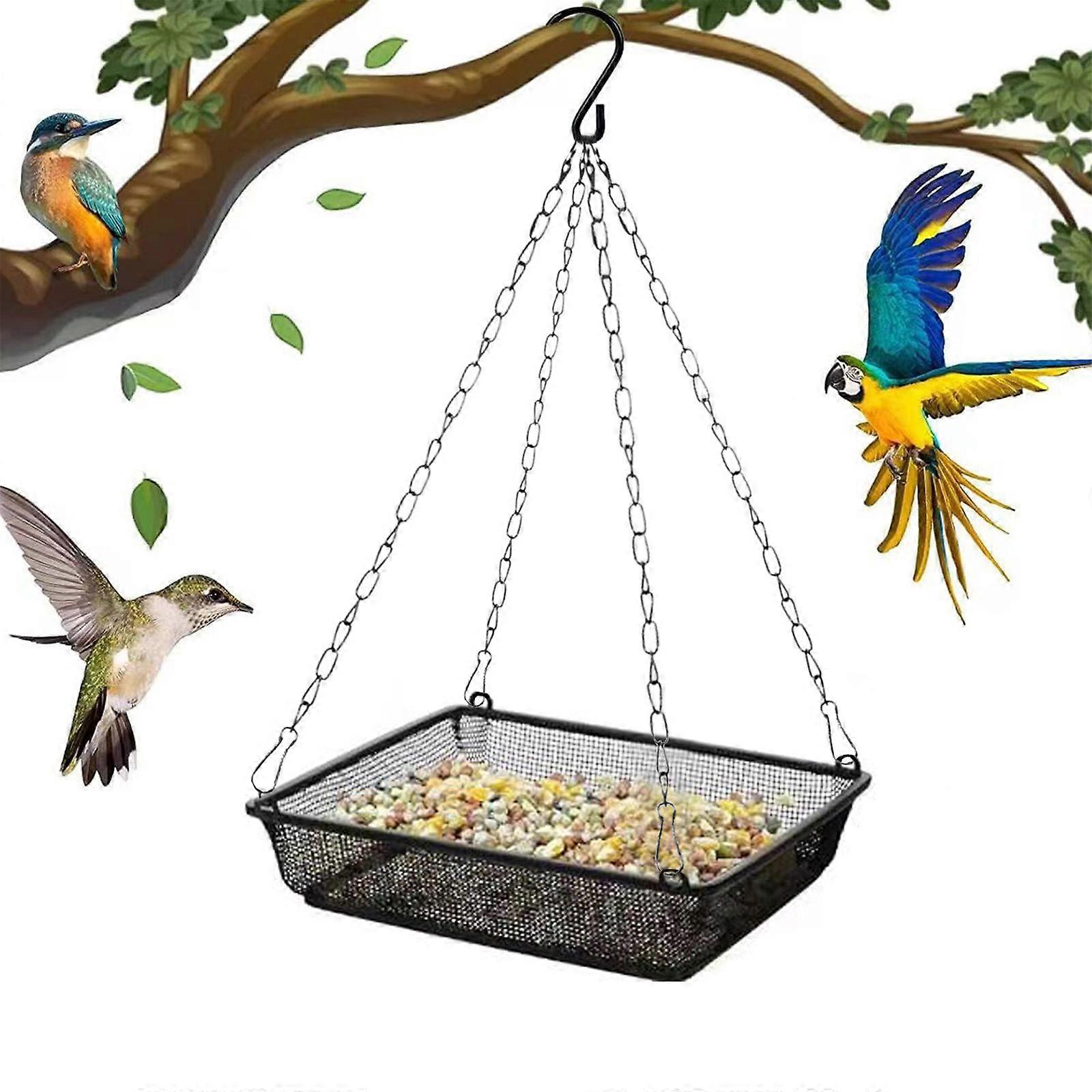Metal Feeder Net Hanging Decorative Bird Feeder Tray