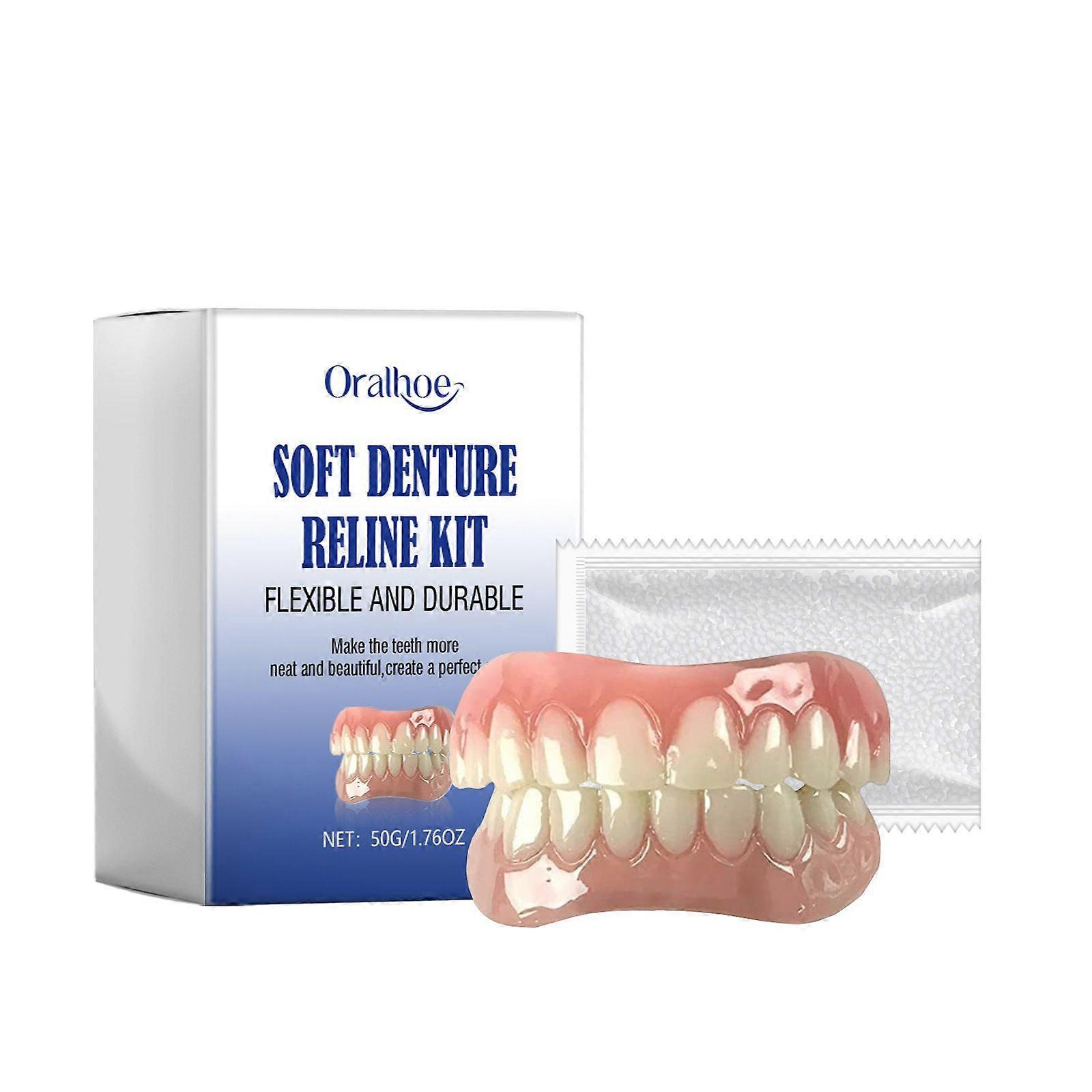 Soft Denture Reline Kit - Perfect Fit for Comfortable Smile, Easy Tooth Modification & Repair