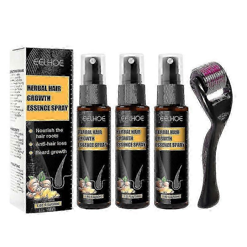 EELHOE Hair Regrowth Spray Serum Ginger Anti-Hair Loss Essential Oil Dredges