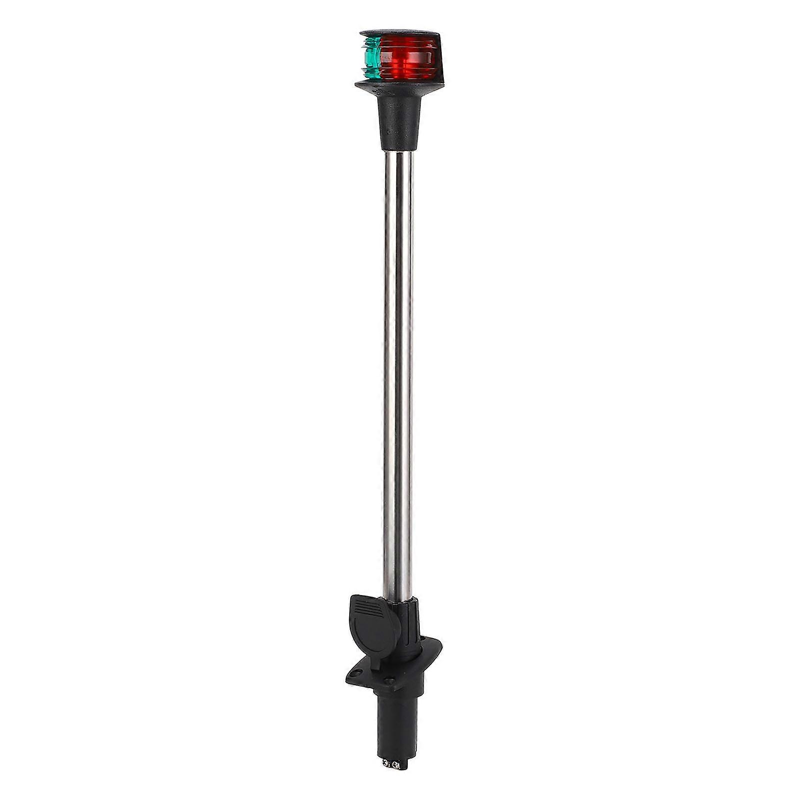 DC12-24V 18in Boat Navigation Light Red and Green Bi Colors Bow Light with Detachable Plug in Base