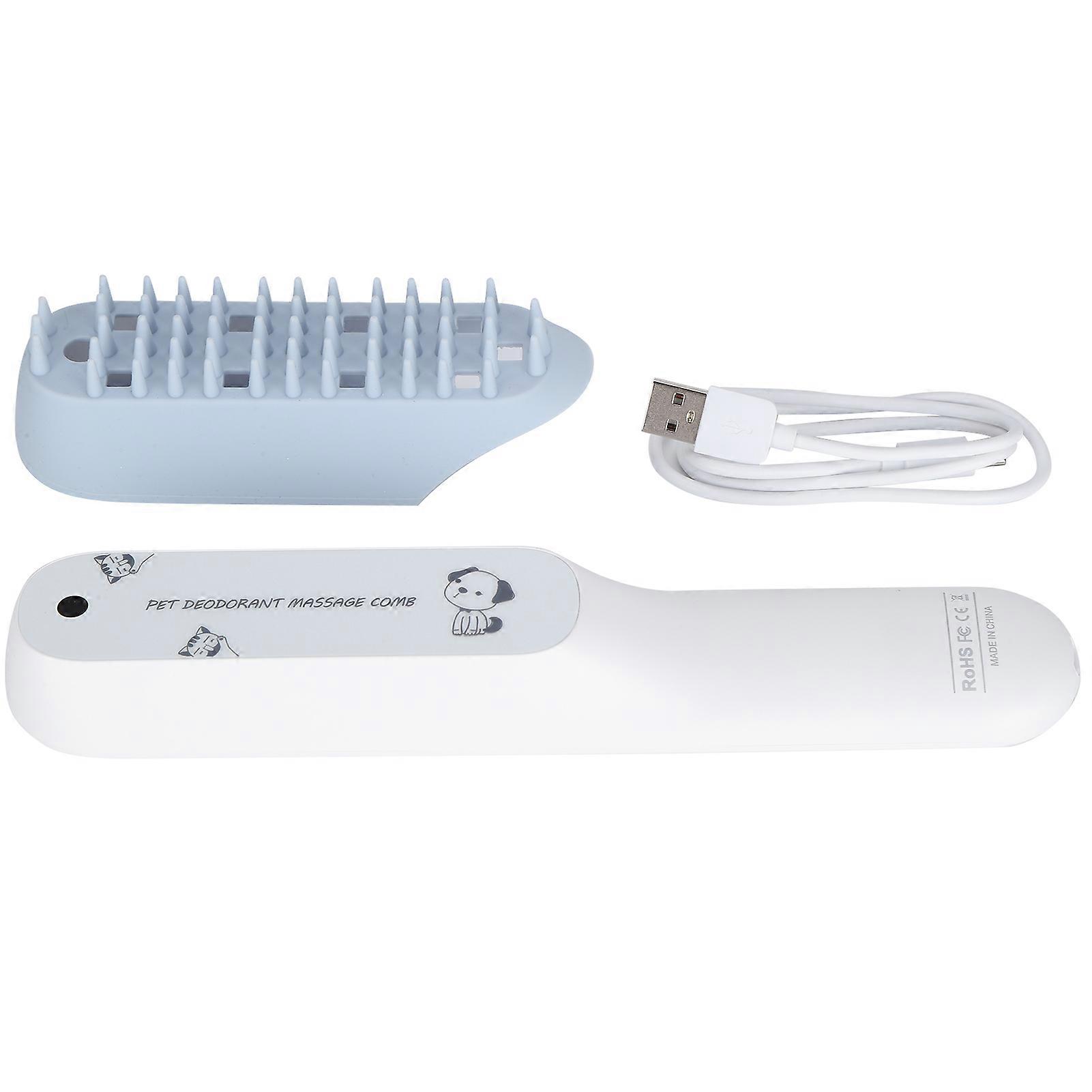 Pet Ozone Generator Comb for Cats and Dogs, Type-C Rechargeable Deodorization Massage Brush, Compact and Portable Design