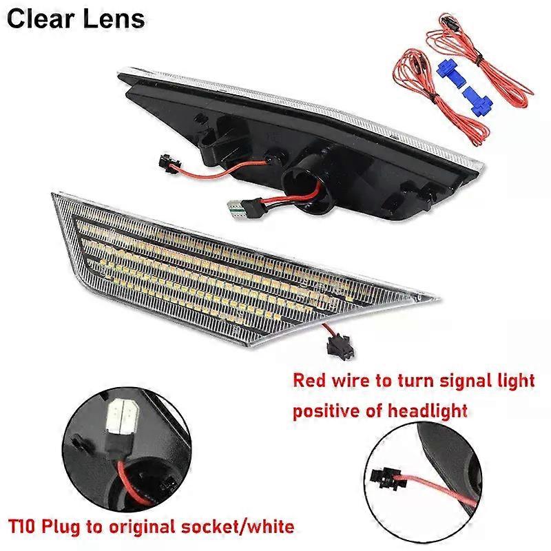 Applies to 2Pcs For 10th Gen Honda Civic MK10 2016-2021 LED Amber Side Marker Indicator Repeater Light Turn Signal Lamp Blinkers White DRL