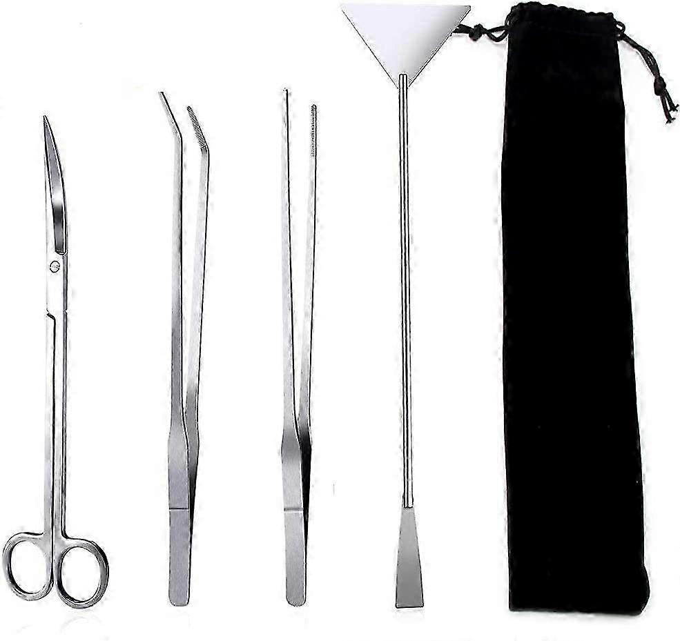 in 1 Aquarium Scissors,Tank Tweezers Scissors Spatula Tool Set,Stainless Steel,Aquascaping Tool