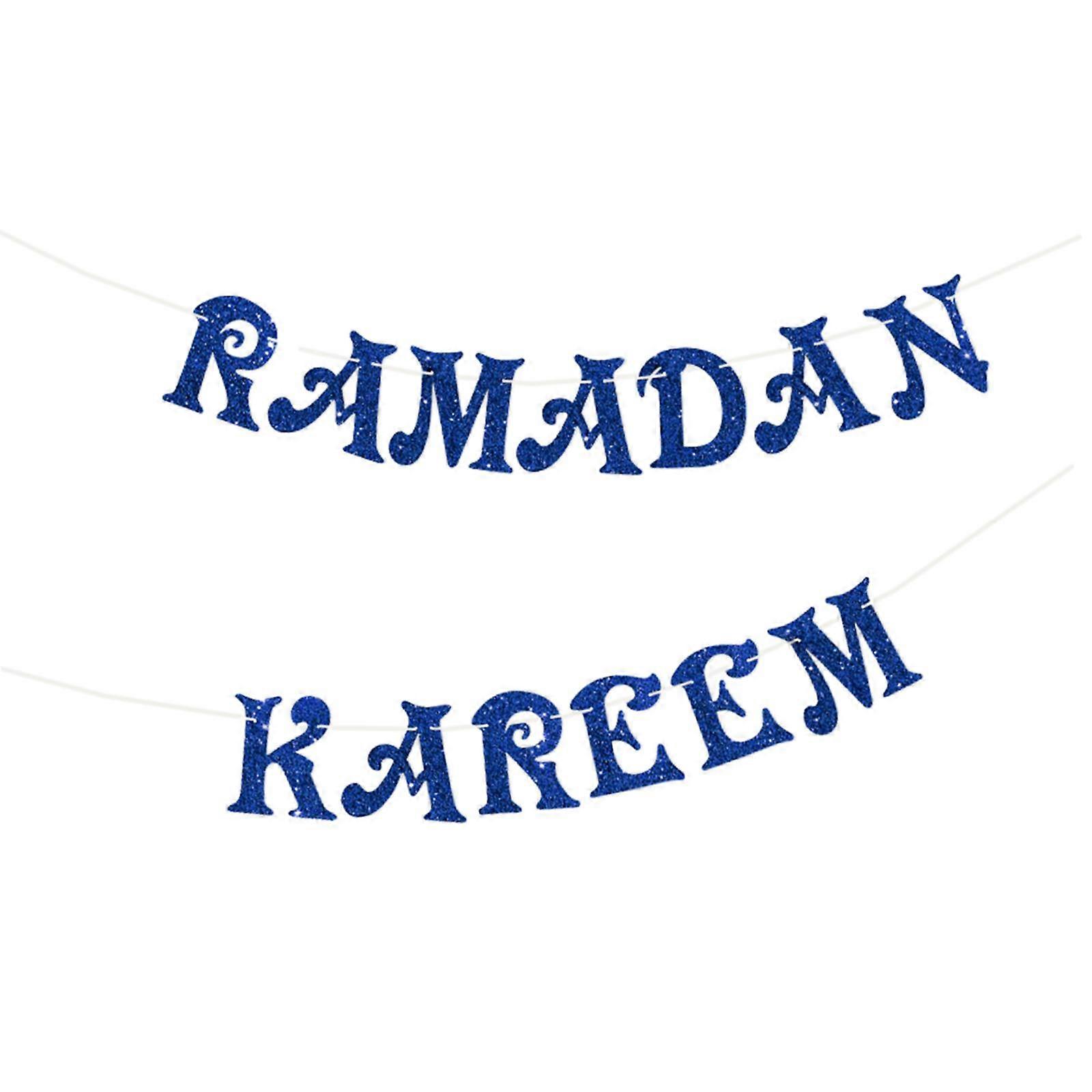 Rustic Eid Mubarak Banner, Hanging Flag Bunting Muslim Ramadan Celebration