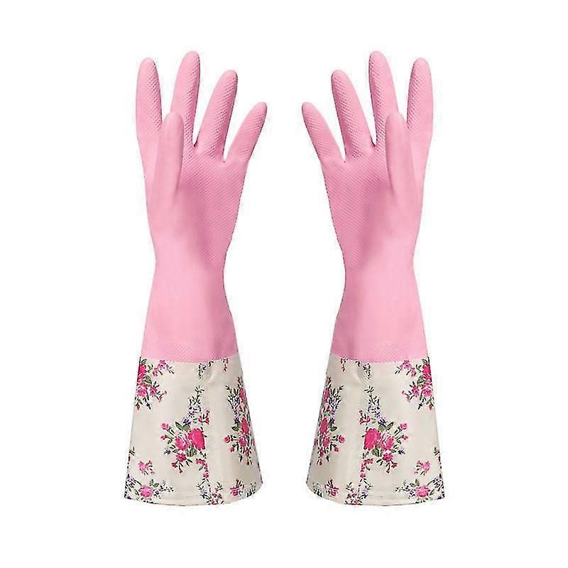 قفازات غسل الصحون في فصل الشتاء، ماء المطاط اللاتكس نمط سميكة زائد المخمل، المطبخ غسل الصحون، غسل الملابس