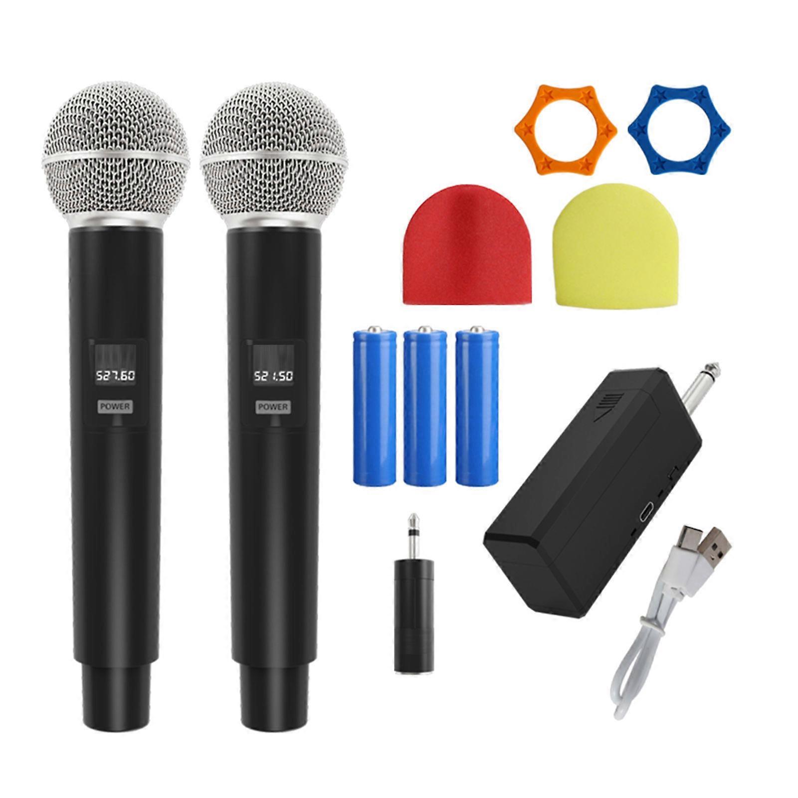 2.4GHz Cordless Microphones, Long Metal Handheld Microphones for Party Hosting and Performances