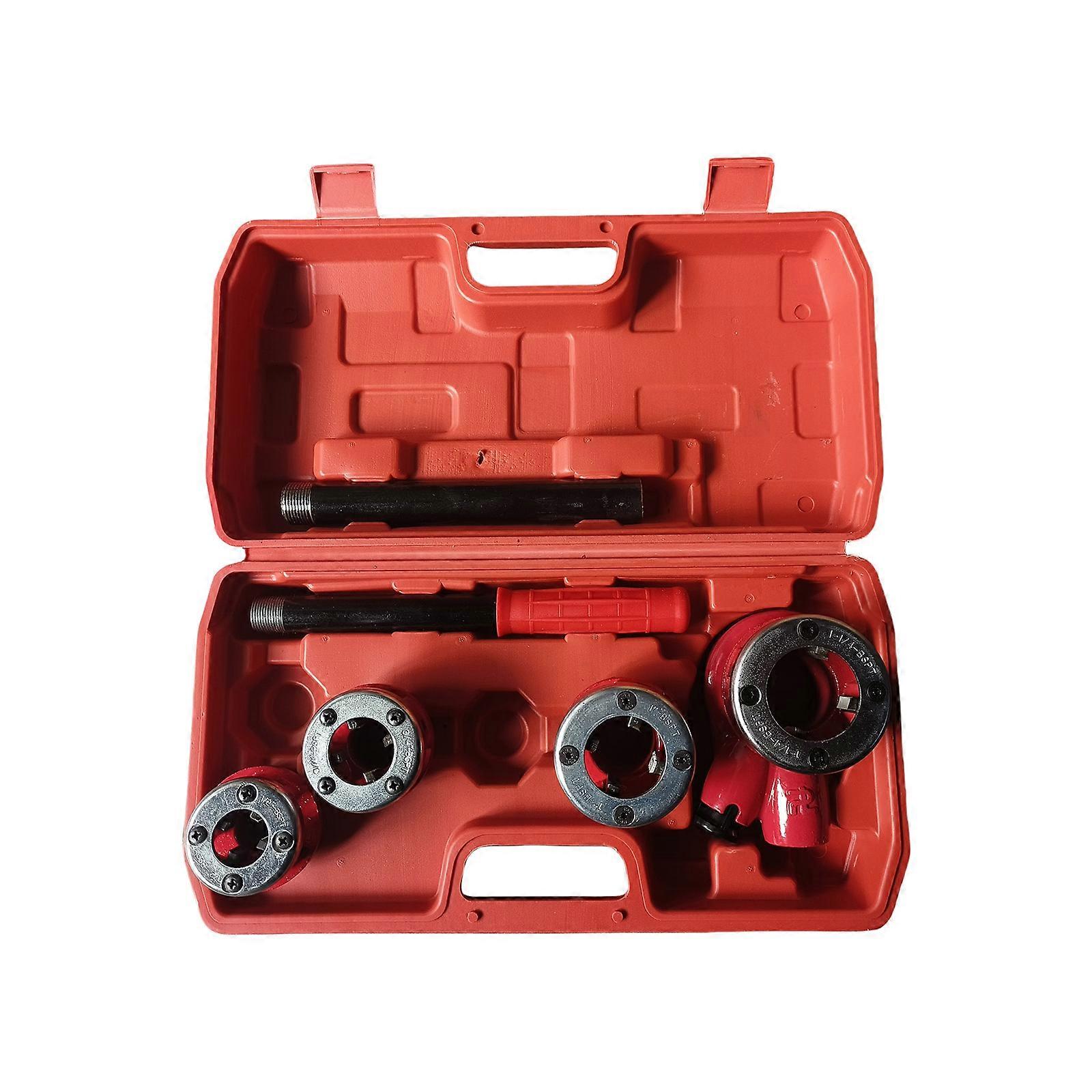 Ratchet Pipe Threader Kit Set Portable with Storage Case Manual Ratcheting Pipe Threading Tool For Convenient Storage
