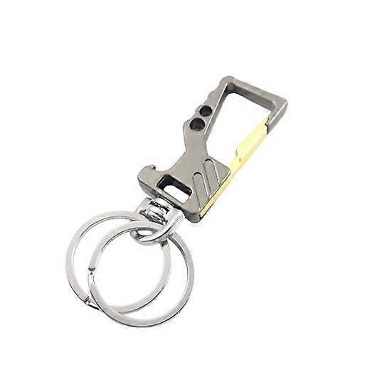 Yousheng Metal Keychain Bottle Opener with Dual Ring Clip Scratch-Resistant Rust-Proof Can Opener Key Ring Fashion Accessory