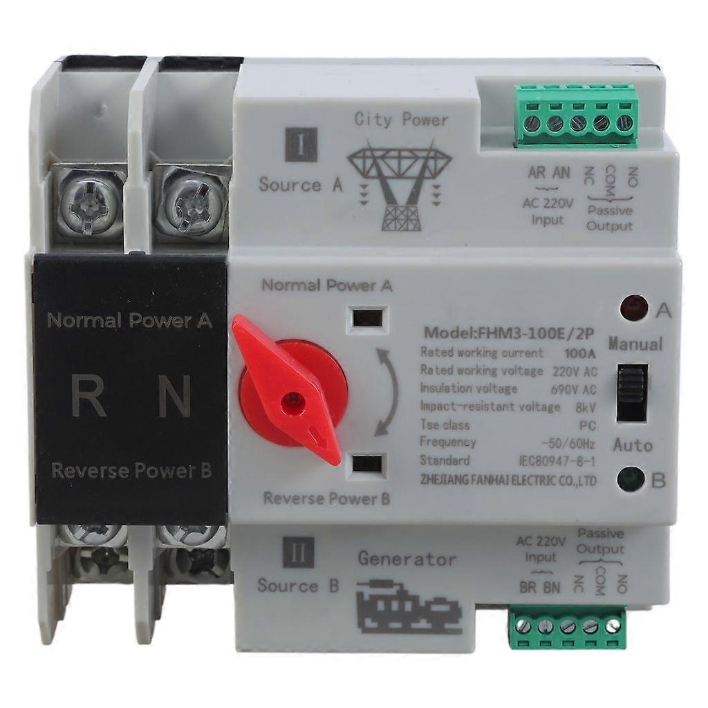 Din Rail Mounted Electrical Selector Switches 2P Automatic Transfer Switches
