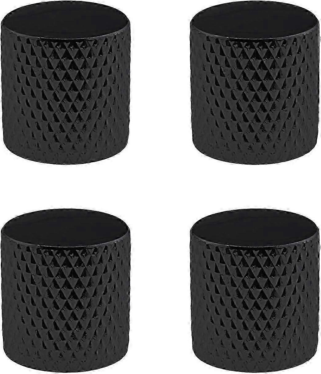 4 metal volume control knobs for electric guitar and bass diameter 6mm black