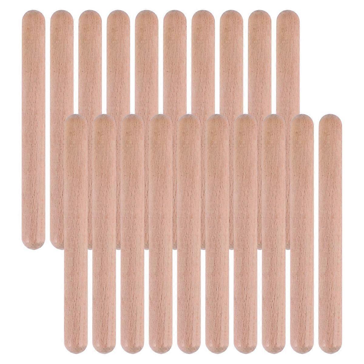 20Pieces 8 Inch Kids Rhythm Sticks Music Lummi Sticks Classical Wood Claves Musical Percussion Instr