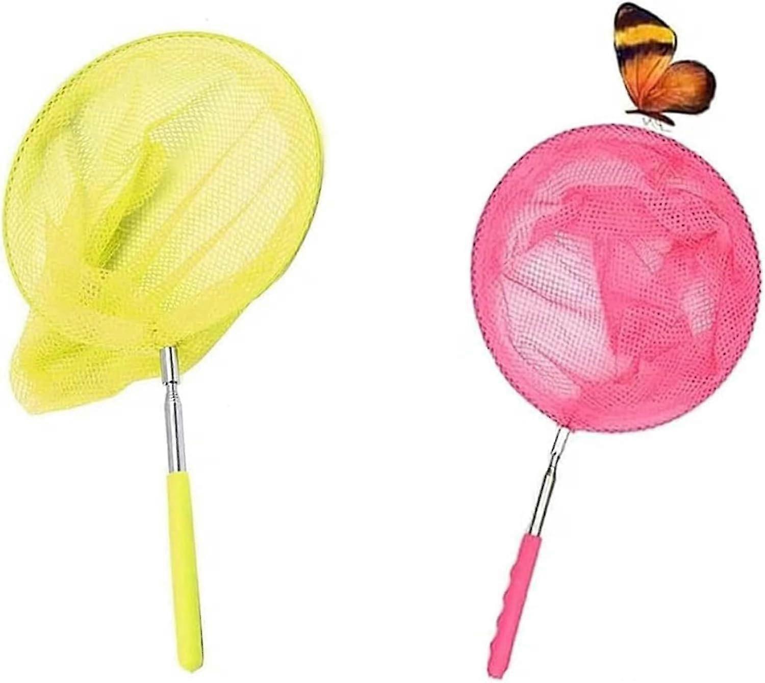 Butterfly Net, 2 Pack Extendable Fishing Nets with Non-Slip Foldable Handle