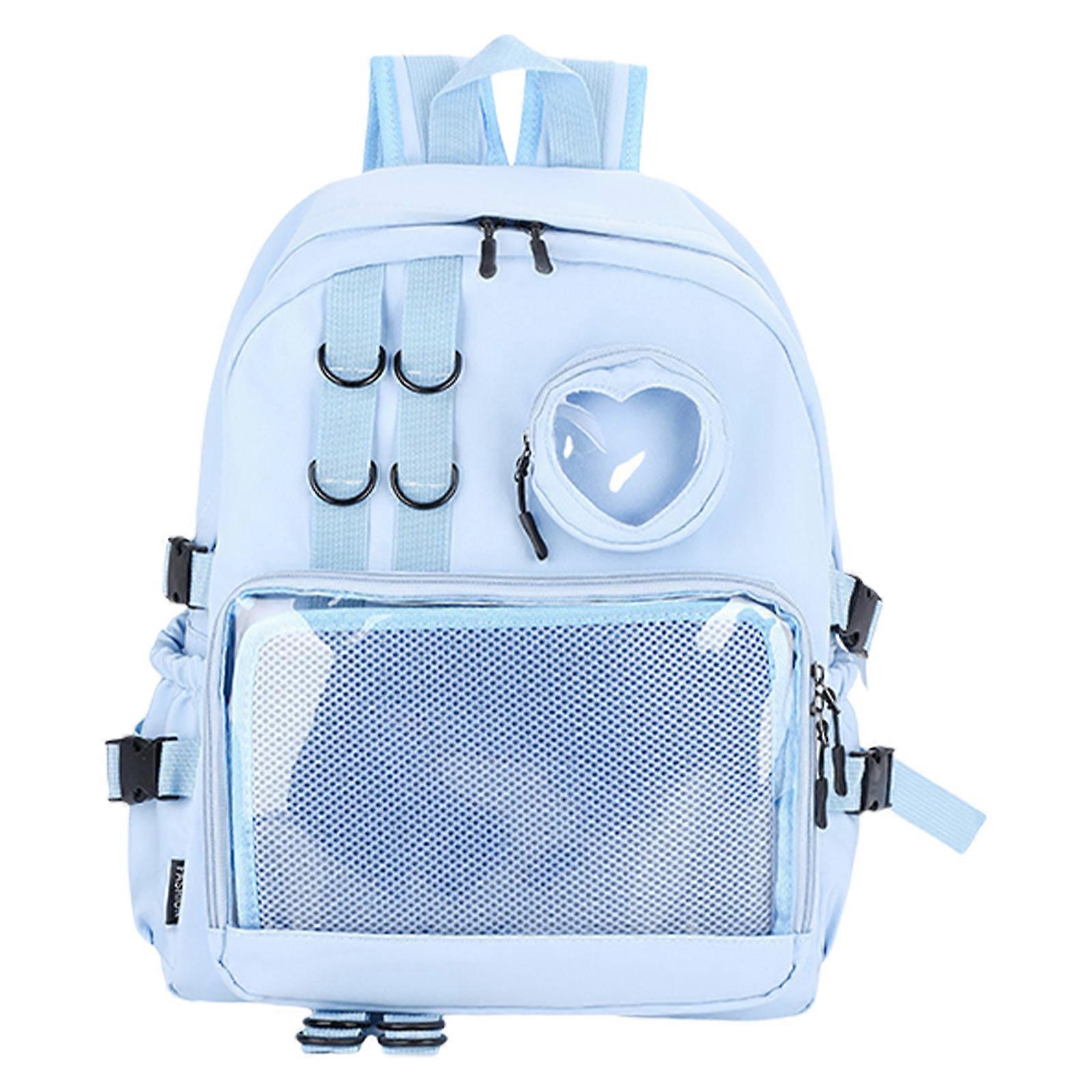 Lovely Backpack Student School Backpack Itabag Backpack Large Capacity Backpack Japanese Styles Backpack for Pin Display  Blue