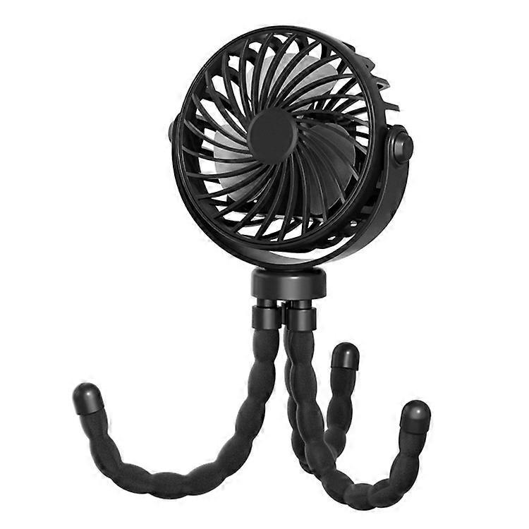 Portable Mini Octopus Fan Baby Stroller USB Rechargeable Flexible Tripod Stand Folding Fan