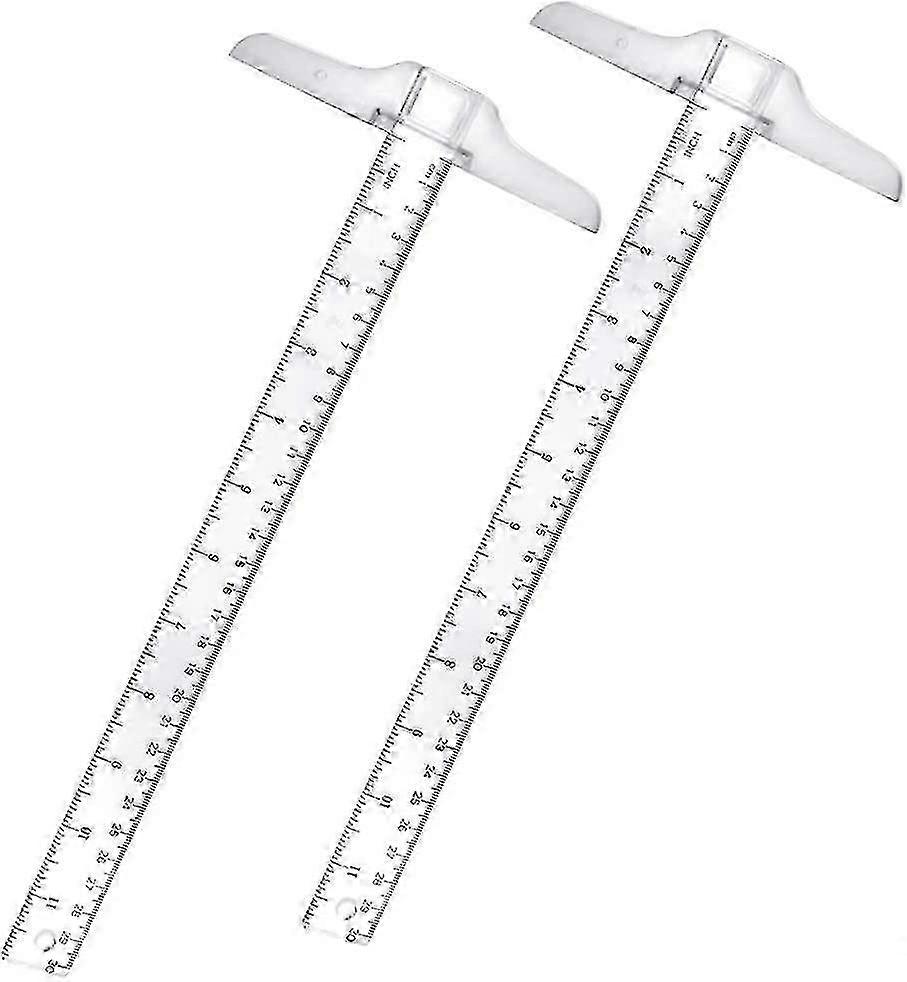 12 Inch T-Square Ruler Plastic Transparent Double Scale