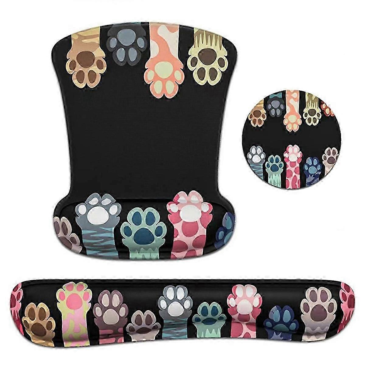 3-in-1 Memory Foam Keyboard & Mouse Pad Set with Wrist Rest for European Market