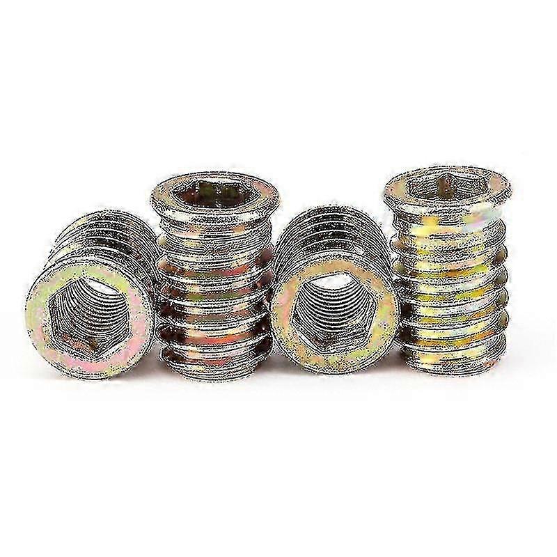 Écrous d’insertion filetés hexagonaux en acier au carbone pour quincaillerie de meubles en bois