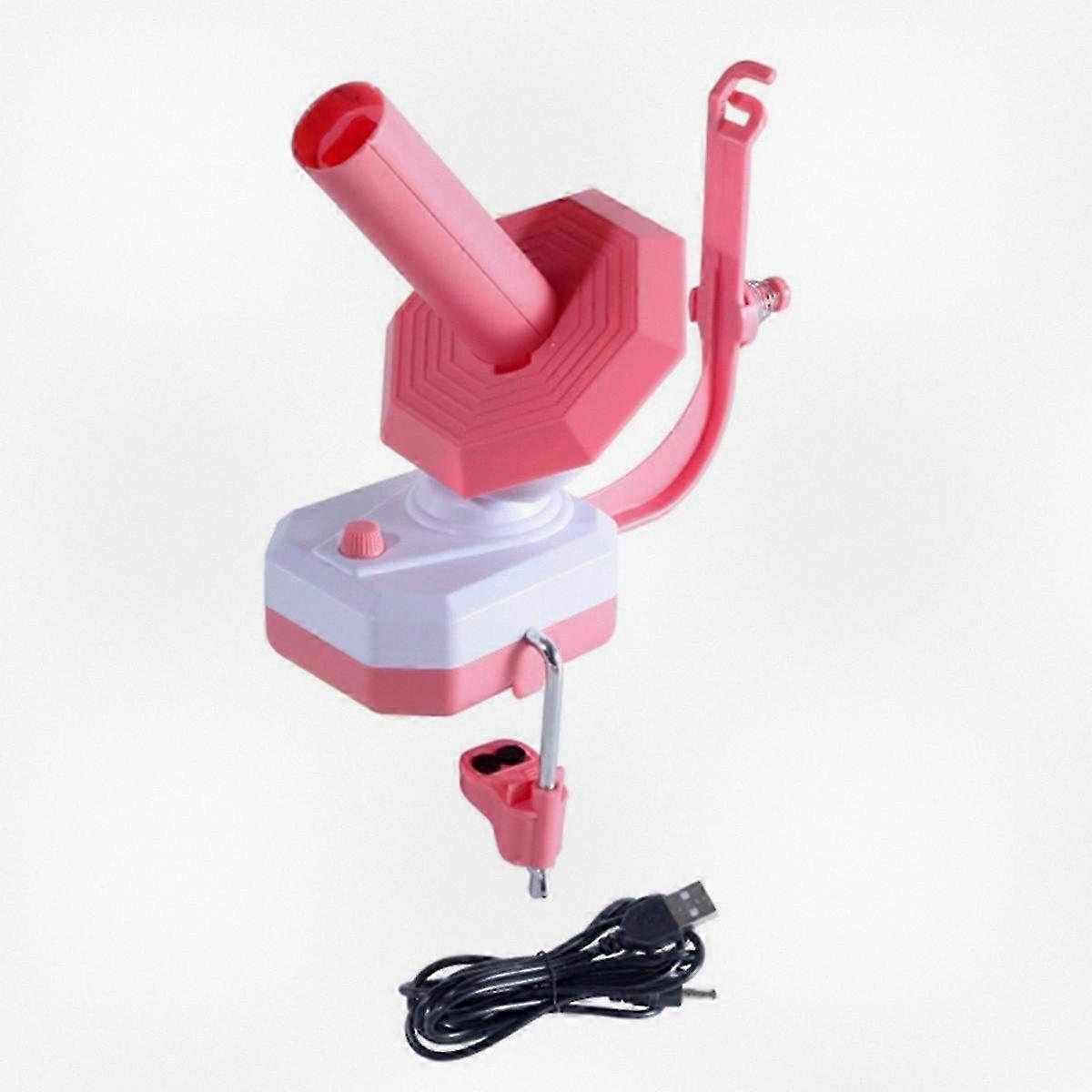 Electric Yarn Ball Winder Machine, Easy-Operate Automatic Yarn Winder, Pink Knitting Crochet Tool for Craft Enthusiasts