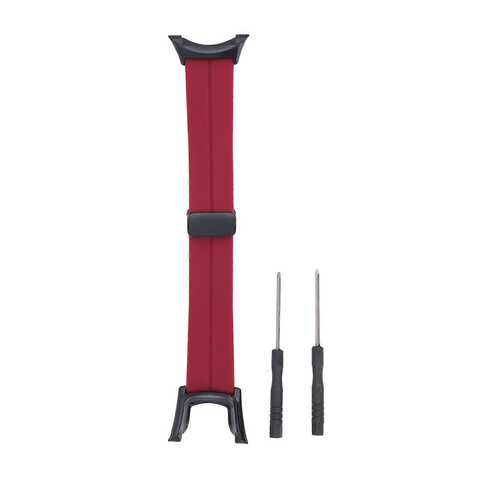 Magnetic Watch Band for Suunto Ambit 1 2 2S 2R 3 Sport 3 Peak Adjustable Waterproof Folding Clasp Magnetic Clasp Loop Strap Wine Red