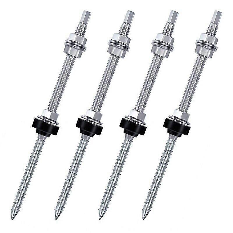 Hanger Bolts M10 X 200 Mm V2A Pre-Assembled Height-Adjustable for Photovoltaic Systems and Solar Panels