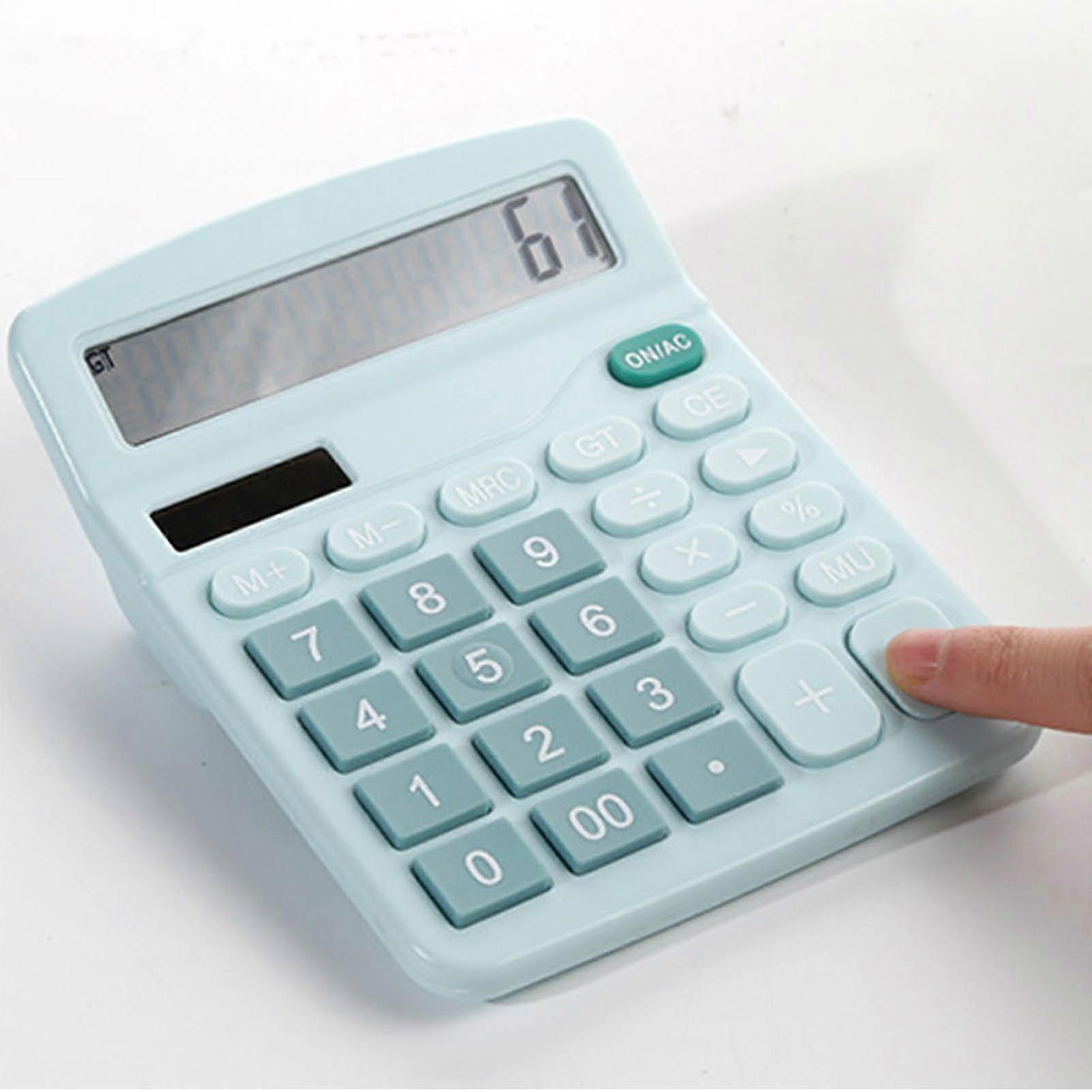 Taschenrechner 12-stelliger Desktop Basic Calculato Dual-Power mit großem LCD Display_Featured Geschenk