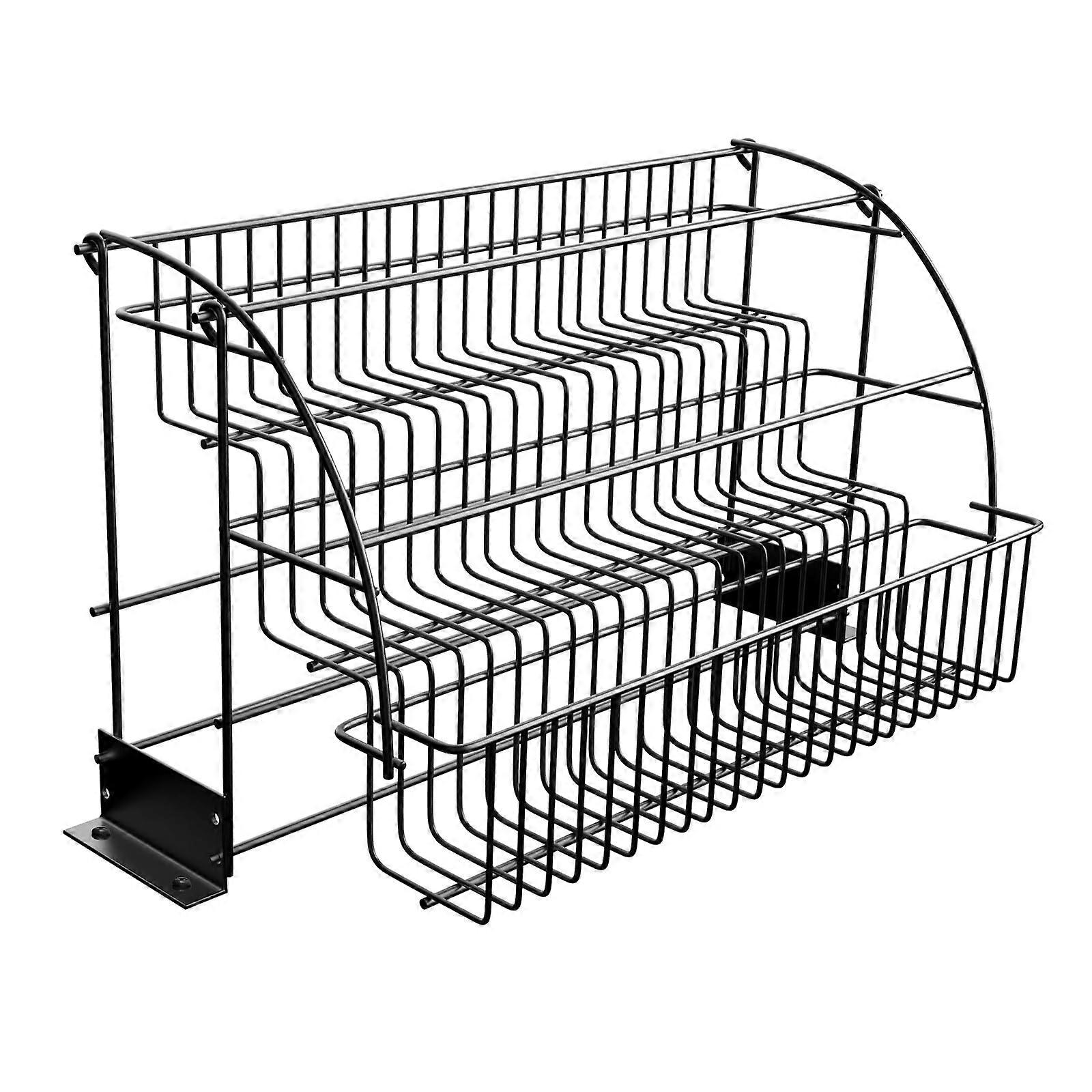 3 Tier Pull Down Spice Rack Pull Out Seasoning Stand Metal Condiment Drawer Space Saver