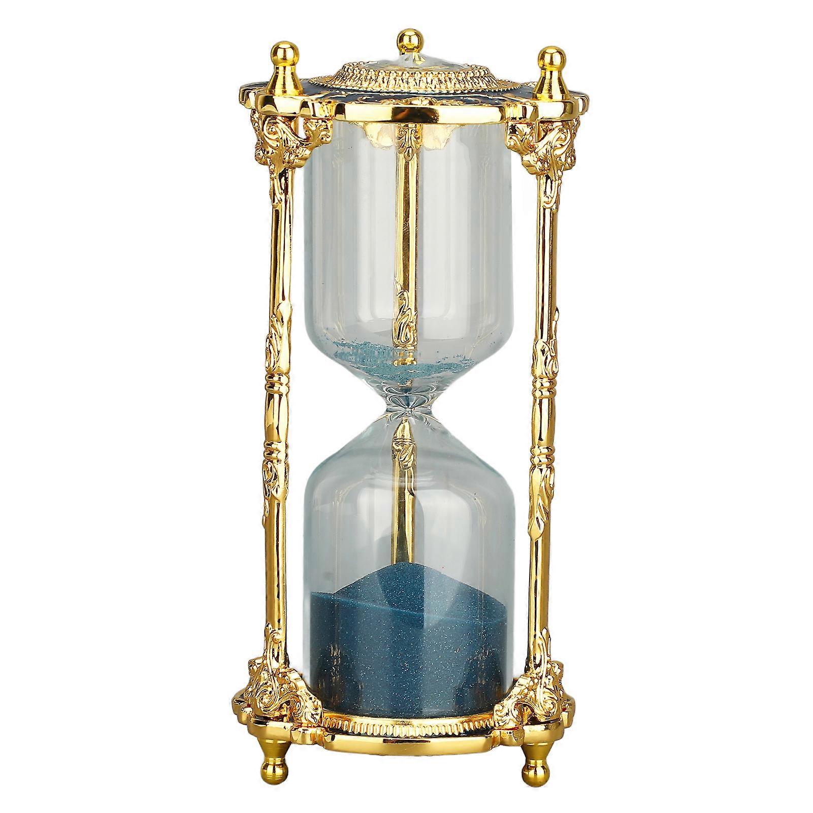 Sand Clock Timer 15 Minutes Metal Watch Home Desk Office Decor Hourglass Ornament Blue