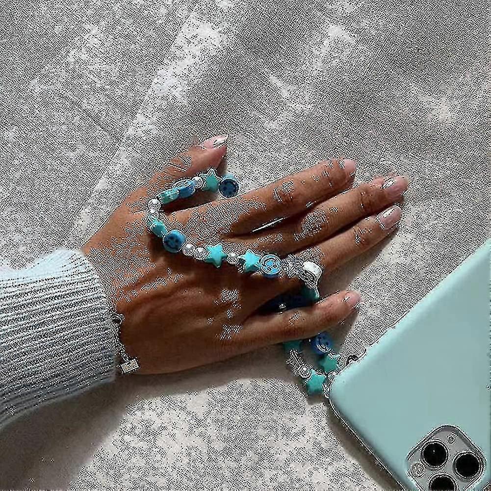 5PCS المرأة أزياء الهاتف الحبل مطرز الهاتف حبل المعصم حزام الملونة