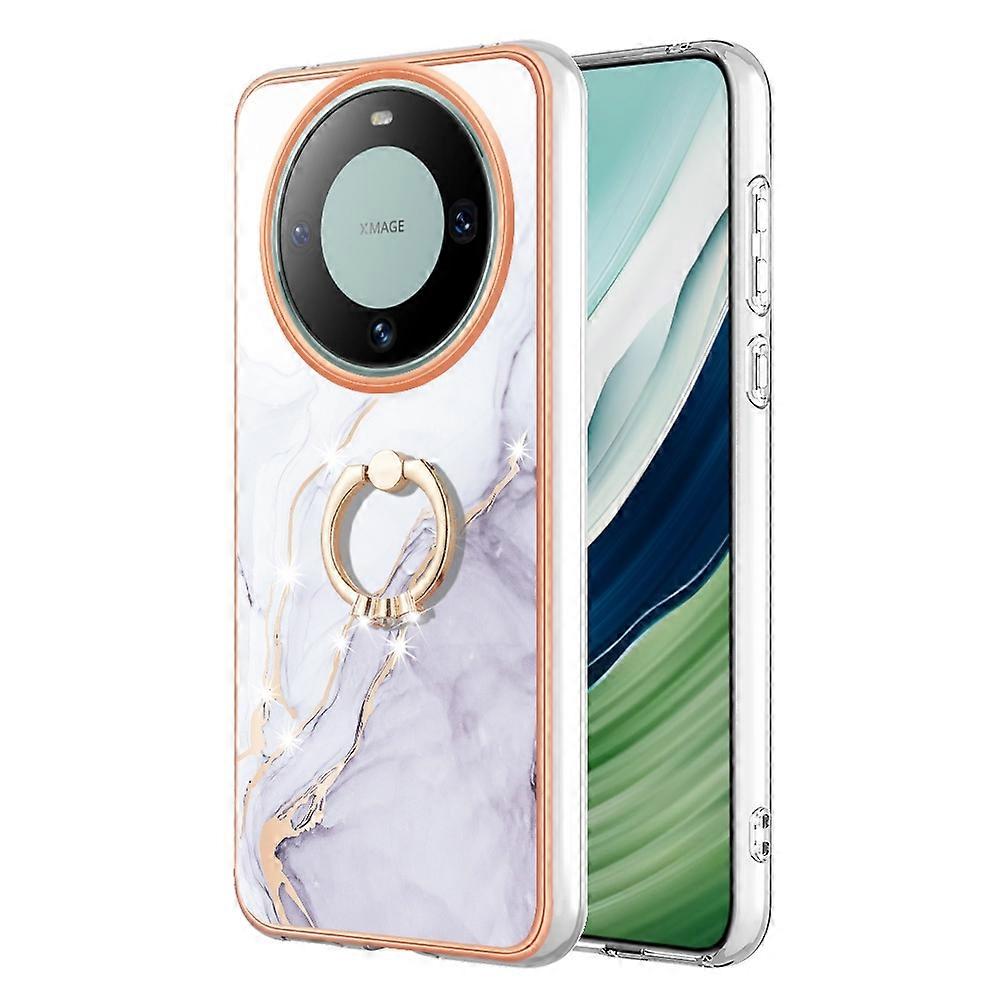 Electroplating Marble IMD TPU Phone Case with Ring Holder