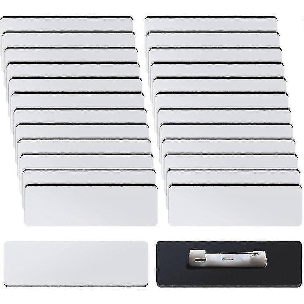 32Pcs Name Tag Blank Name Badges DIY Blank ID Sublimation Name Badge with Pin Backing for Office